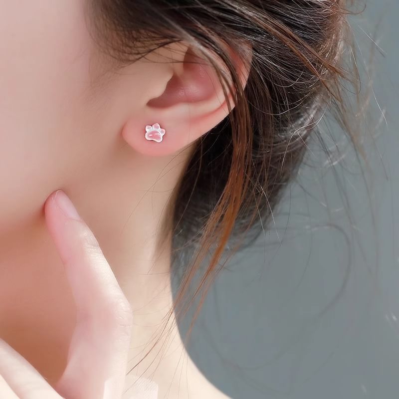 Earrings Ceramic Paw Cat