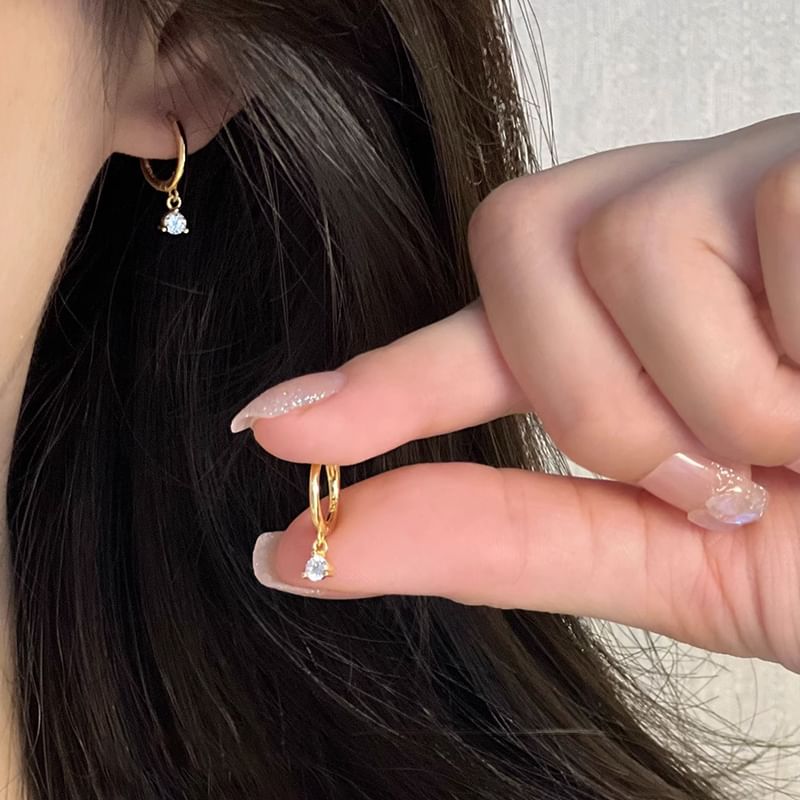 Rhinestone Alloy Earring Drop