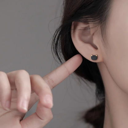 Ceramic Earring Stud Cat