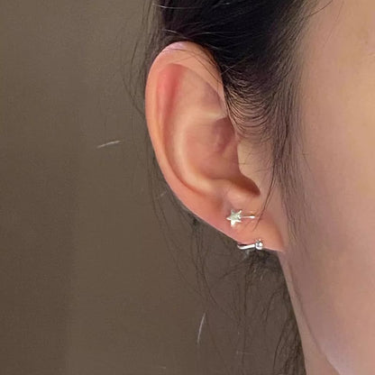 Star Heart Alloy Jacket / Bead Ear