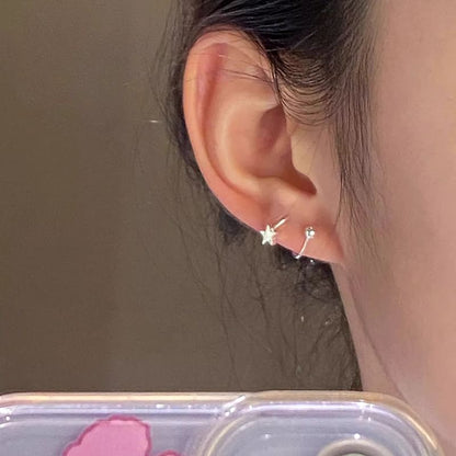 Star Heart Alloy Jacket / Bead Ear