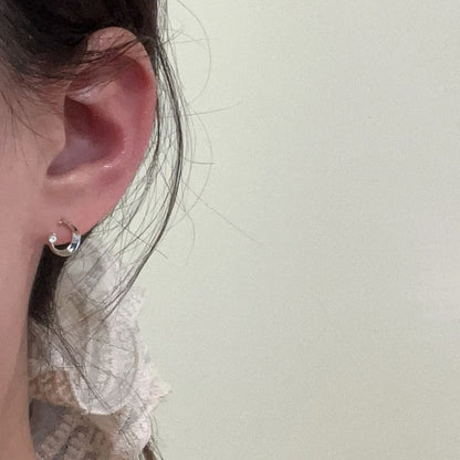 Moon Rhinestone Earring Alloy Stud