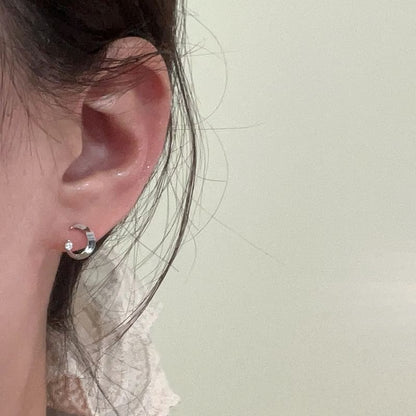 Moon Rhinestone Earring Alloy Stud