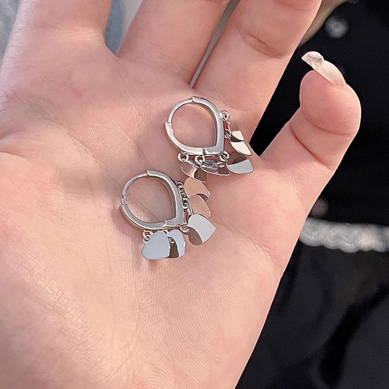 Drop Heart Earring Alloy