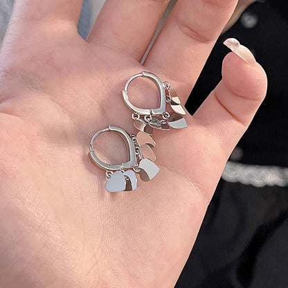 Drop Heart Earring Alloy