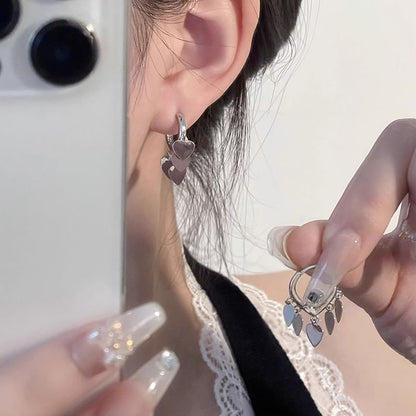 Drop Heart Earring Alloy