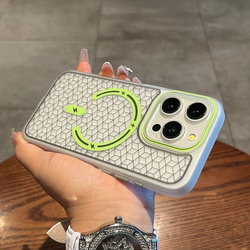 with Magnetic Case Geometric MagSafe) Phone (Compatible