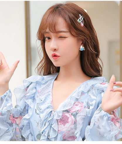 Designs Silver / Cartoon Cuff ) Various Sterling Earring Ear Stud ( Rabbit