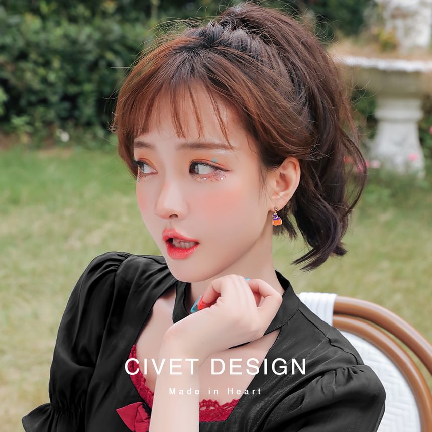 Box Halloween Phantom + Velvet Earring Jewelry Pumpkin