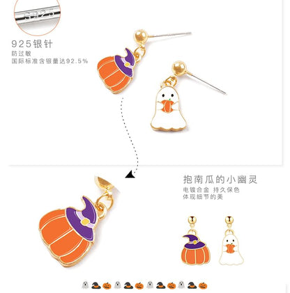Box Halloween Phantom + Velvet Earring Jewelry Pumpkin