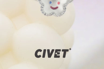 Face Flower Ring Smiley Open