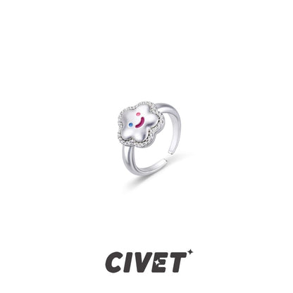 Face Flower Ring Smiley Open