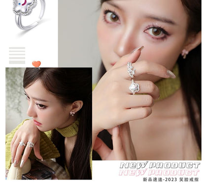 Face Flower Ring Smiley Open
