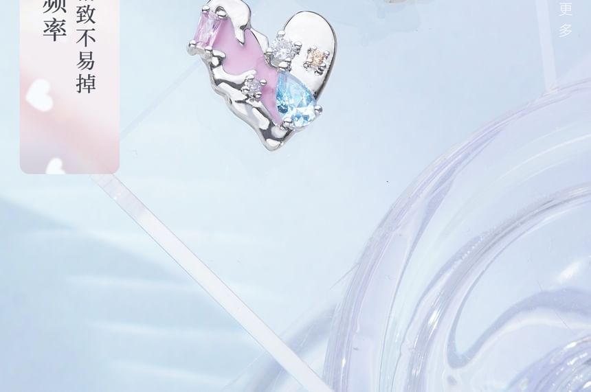 Cuff Ear Sterling Panel Stud Silver / Earring Heart