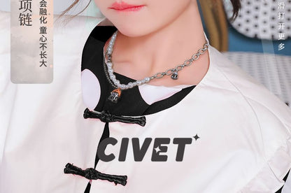 Halloween Necklace Pumpkin ChiropteraPearl