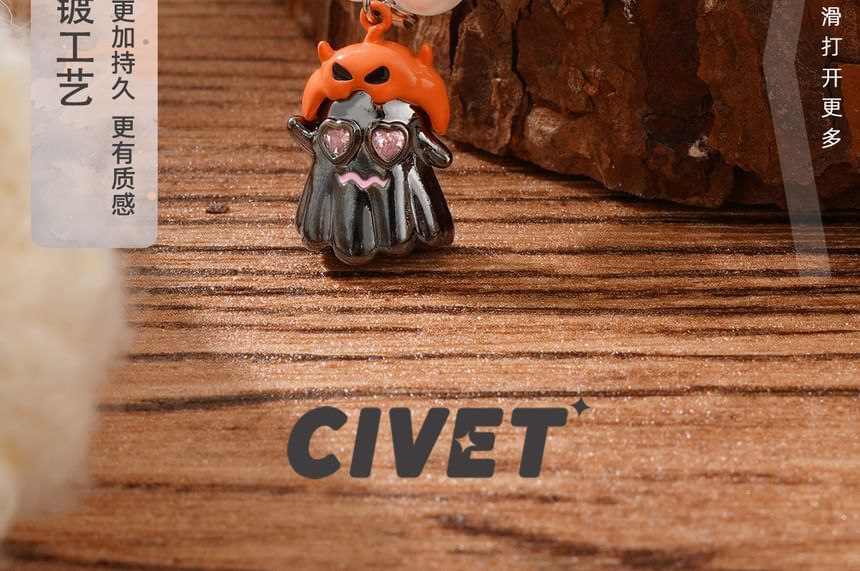 Halloween Necklace Pumpkin ChiropteraPearl