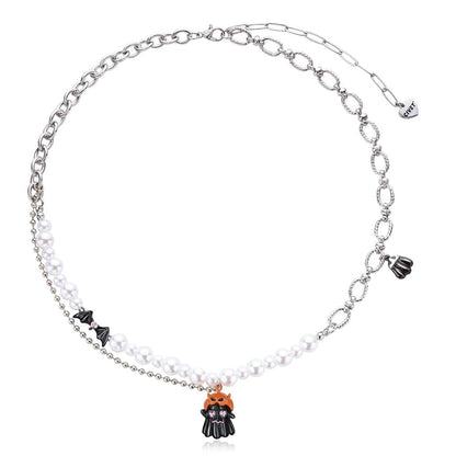 Halloween Necklace Pumpkin ChiropteraPearl