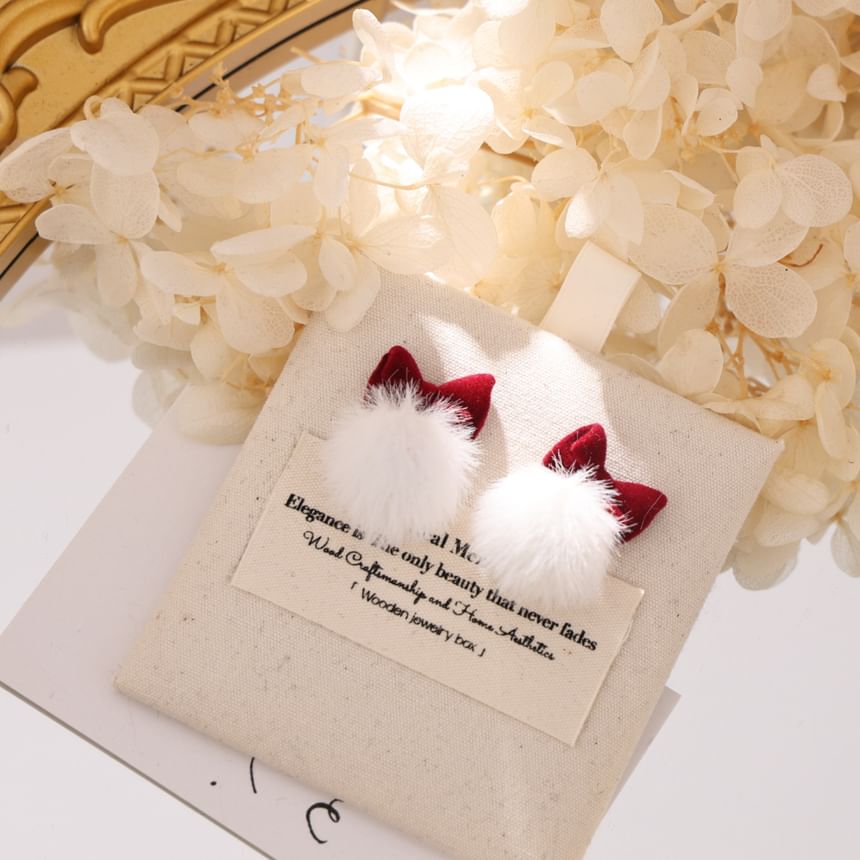 Bow Pom Earring Drop