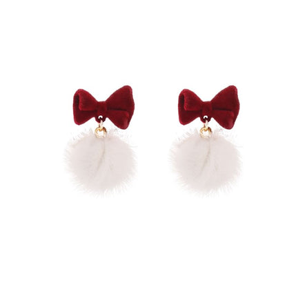 Bow Pom Earring Drop
