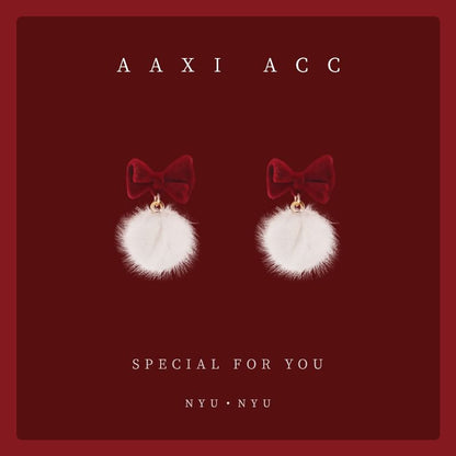 Bow Pom Earring Drop