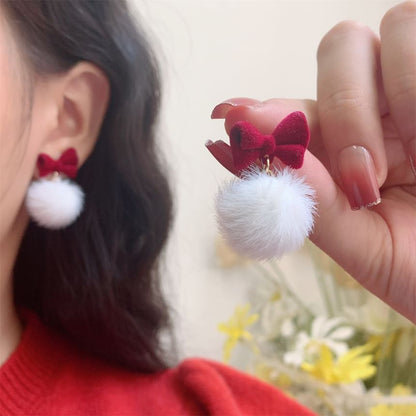 Bow Pom Earring Drop