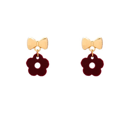 Floral / Earring Clip-On Bow Drop