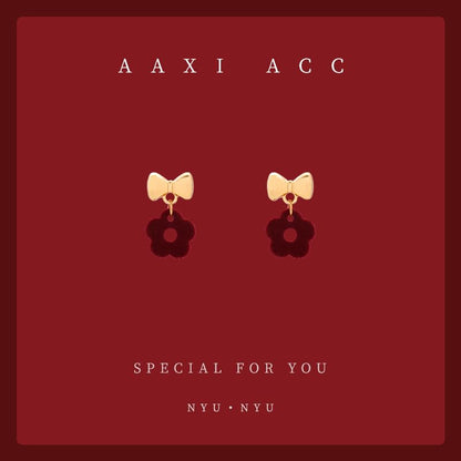 Floral / Earring Clip-On Bow Drop