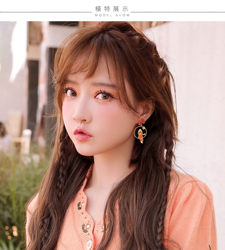 Fox Hoop Earring Clip On /