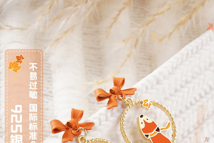 Fox Hoop Earring Clip On /