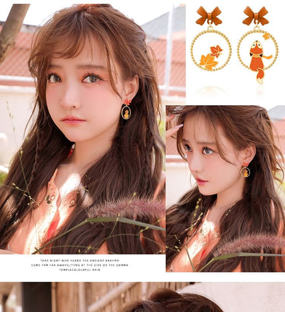 Fox Hoop Earring Clip On /