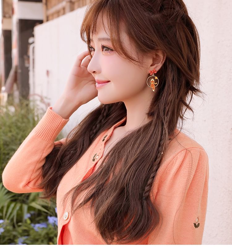 Fox Hoop Earring Clip On /