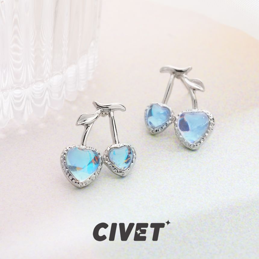 Stud / Cherry Clip-On Heart Earring