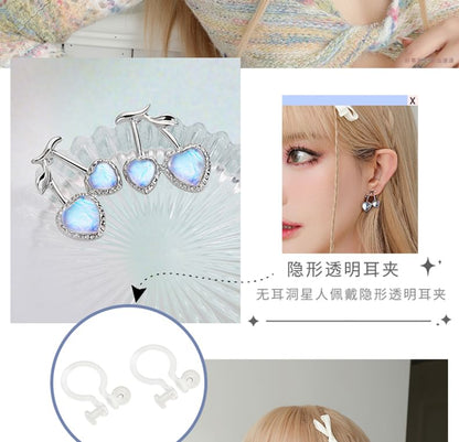Stud / Cherry Clip-On Heart Earring