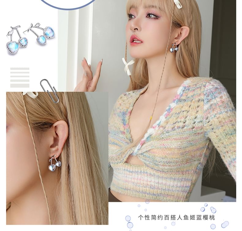 Stud / Cherry Clip-On Heart Earring