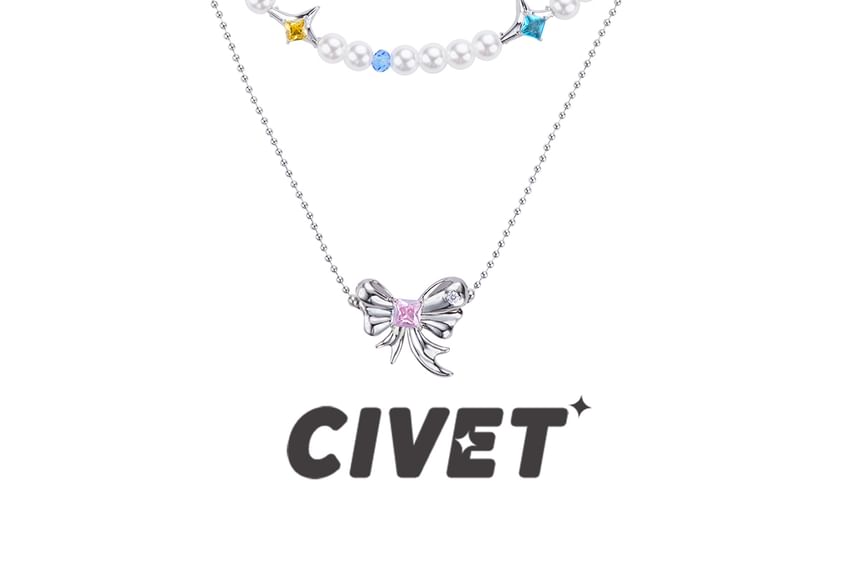 Necklace Ribbon Layered