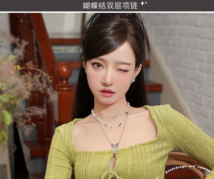 Necklace Ribbon Layered