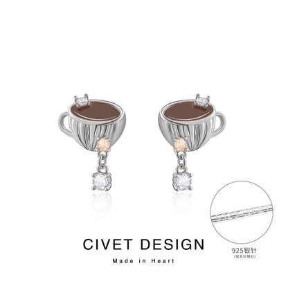 Clip Earring On / Coffee Stud