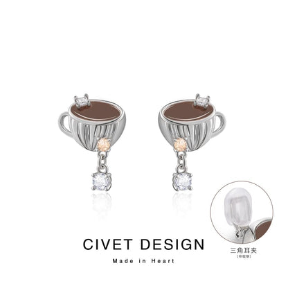 Clip Earring On / Coffee Stud