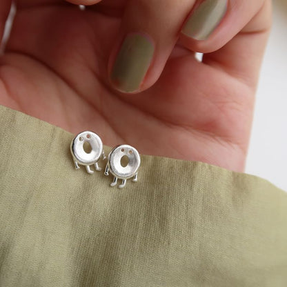 925 Silver Sterling Stud Cartoon Earring