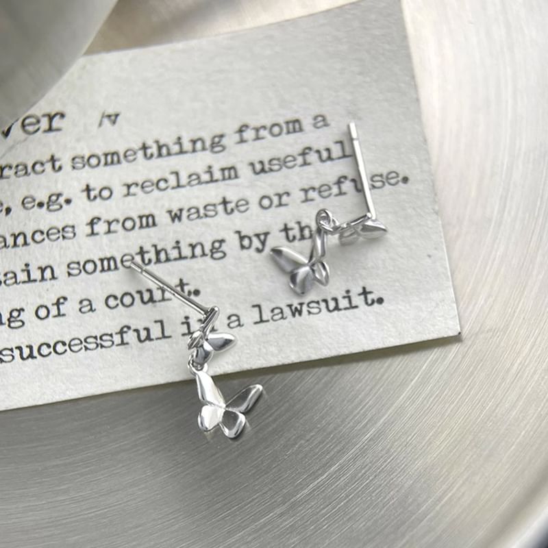 Earring 925 Drop Butterfly Silver Sterling