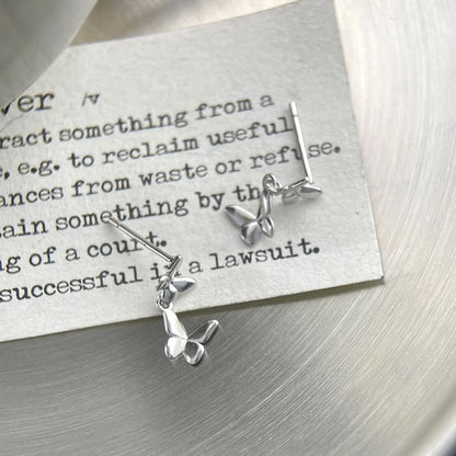 Earring 925 Drop Butterfly Silver Sterling
