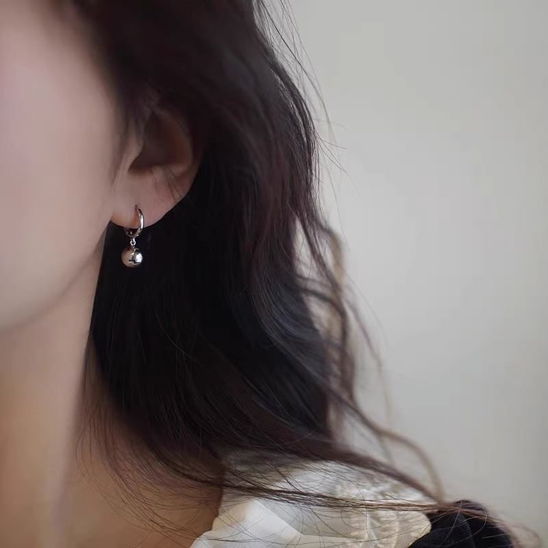 925 Huggie Sterling Silver Ball Drop Earring