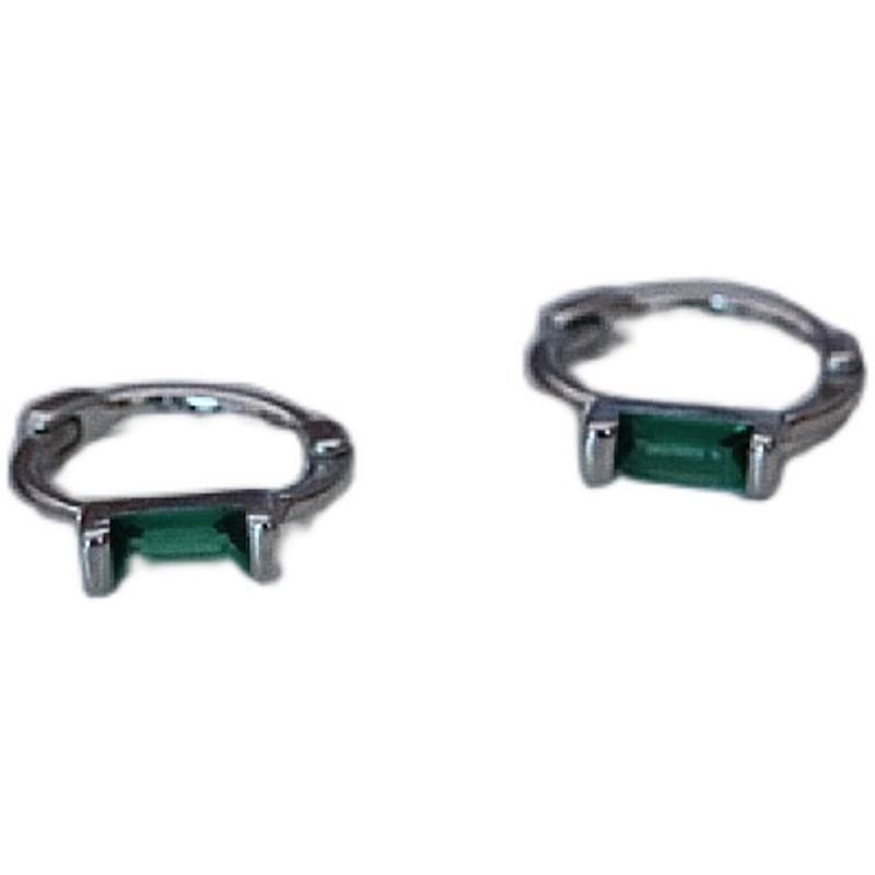 925 Sterling Silver Huggie Rhinestone Earring