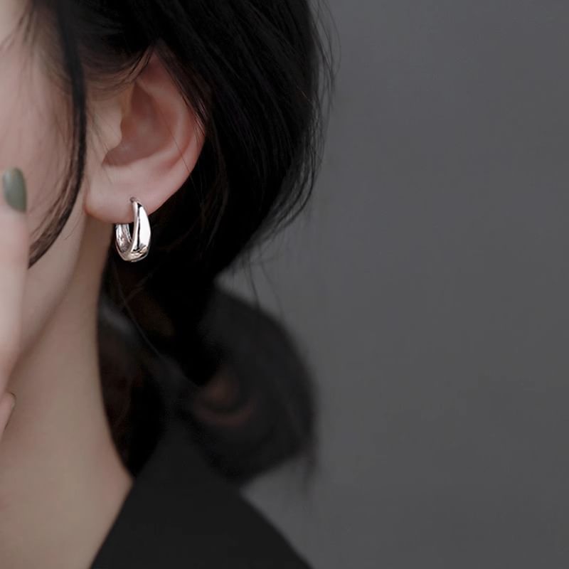 Hoop Earring Silver Sterling Glossy 925