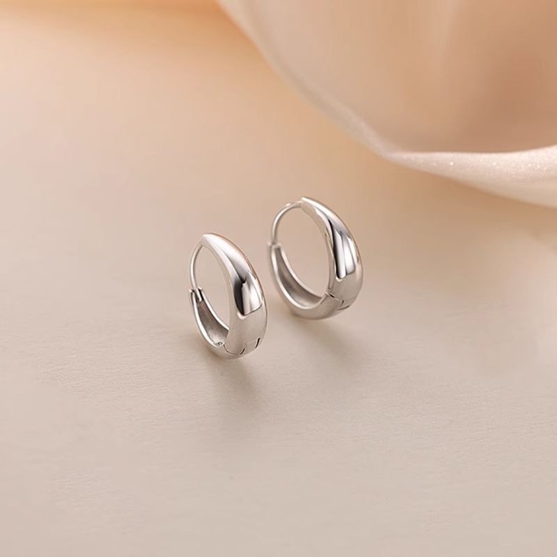 Hoop Earring Silver Sterling Glossy 925