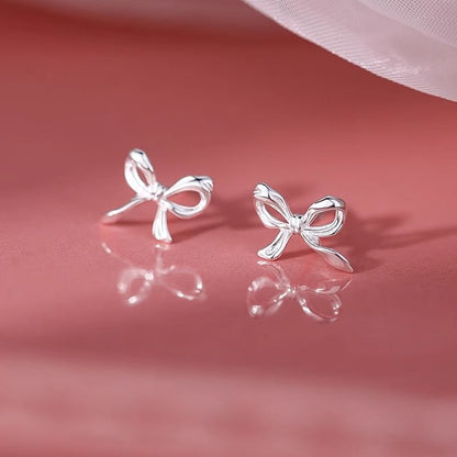 Stud Earring Sterling Silver Bow 925