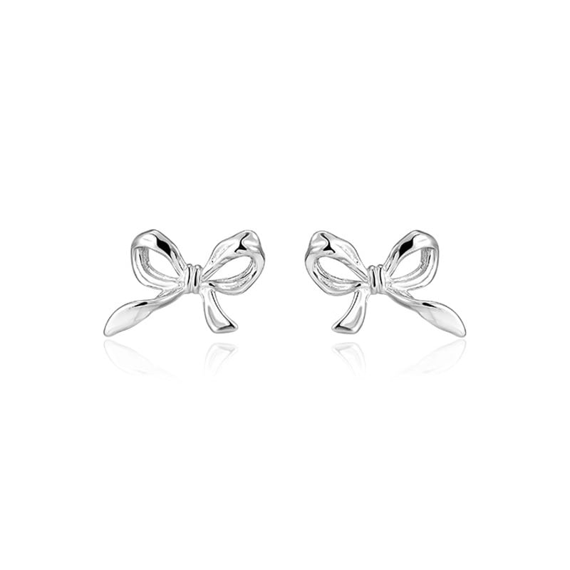 Stud Earring Sterling Silver Bow 925