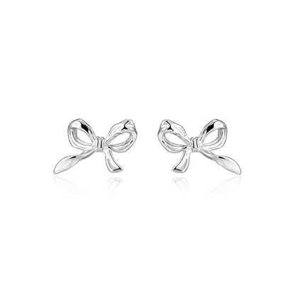 Stud Earring Sterling Silver Bow 925