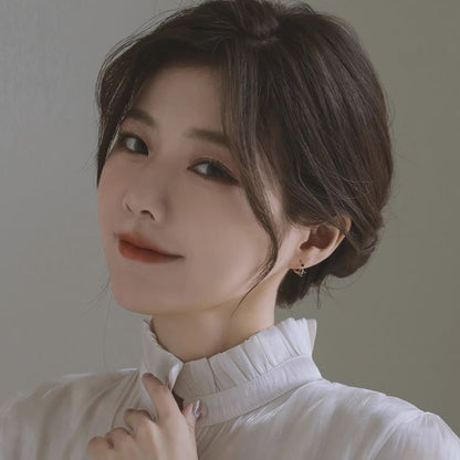 Rhinestone Sterling 925 Huggie Earring Silver