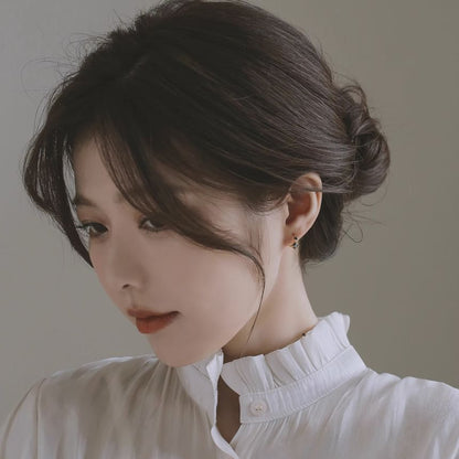 Rhinestone Sterling 925 Huggie Earring Silver